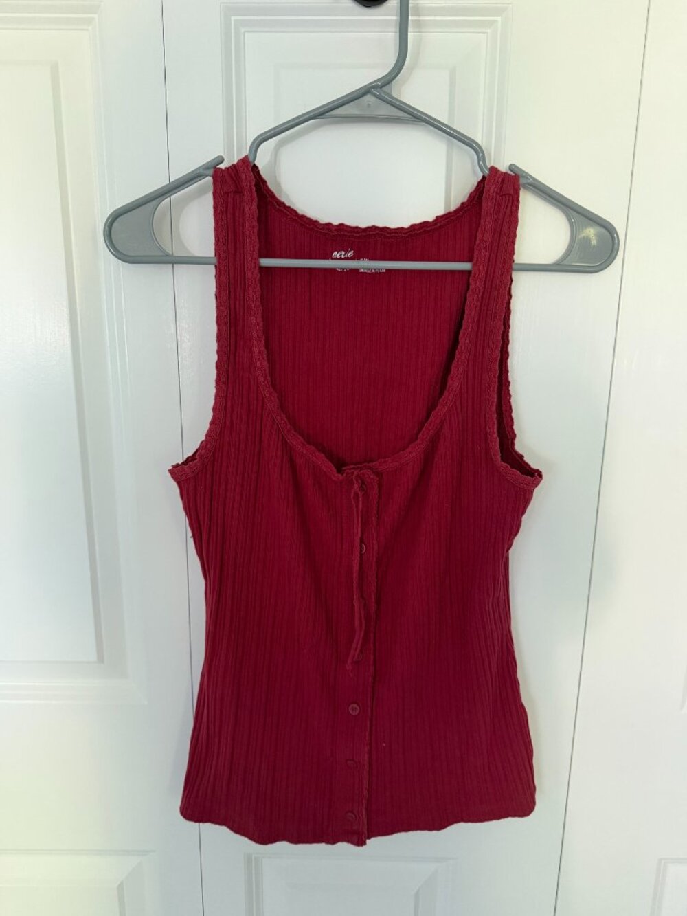 Aerie Medium Maroon Tank Top Ribbed